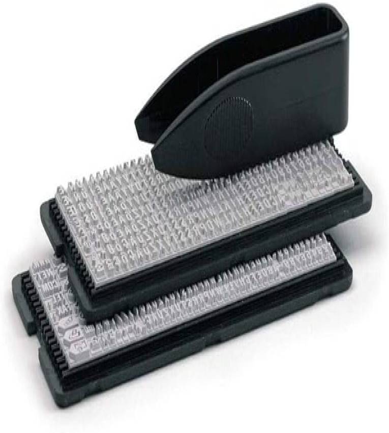 Cachet Tampon 6 lignes a composer soi-même 2 polices de caractères +1 pincette